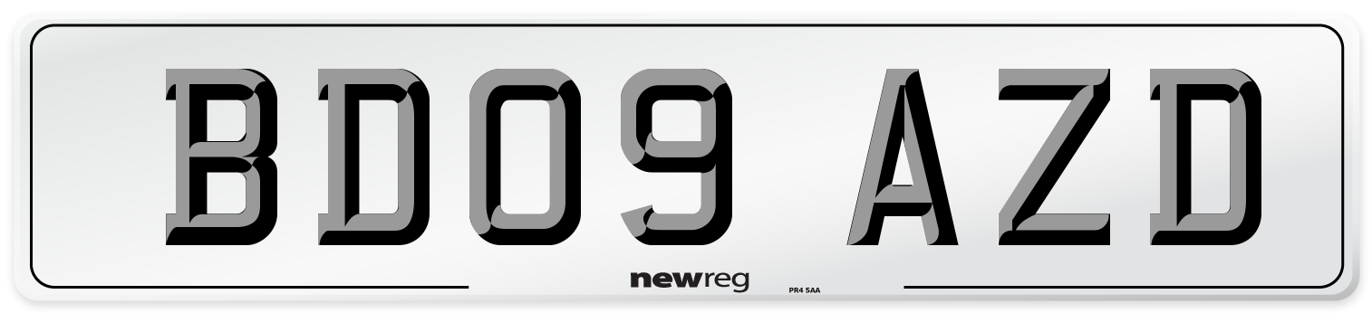 BD09 AZD Number Plate from New Reg